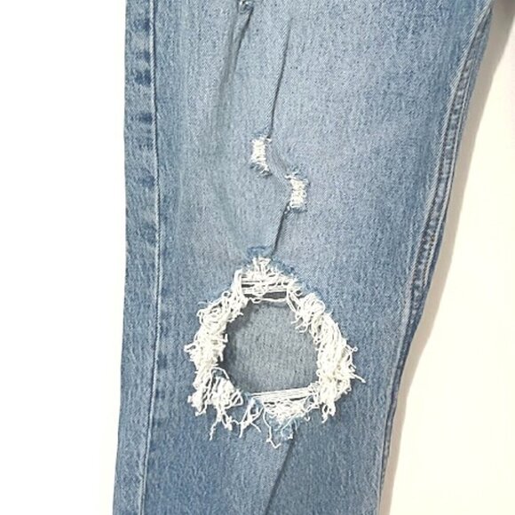 Abercrombie & Fitch The Dad High Rise Jeans Straight Distressed Size 27/4s - Picture 3 of 8